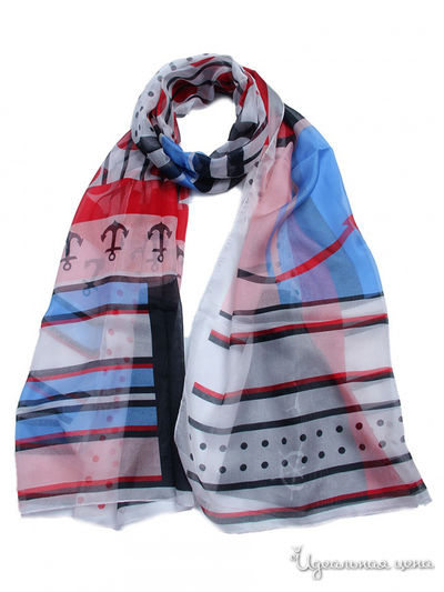 Палантин, 60*180 см Venera, цвет белый, синий, красный, черный