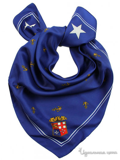 Платок, 90*90 см Venera, цвет белый, синий, красный, желтый