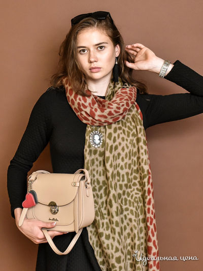 Палантин, 70*200 см Venera, цвет бежевый, цветной