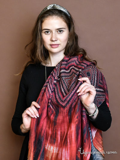 Палантин, 100*200 см Venera, цвет красный, цветной