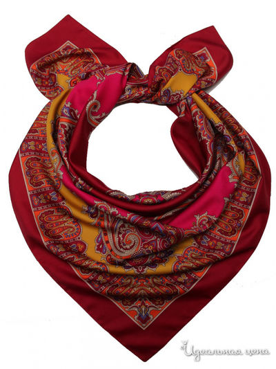 Платок, 90*90 см Venera, цвет бордовый