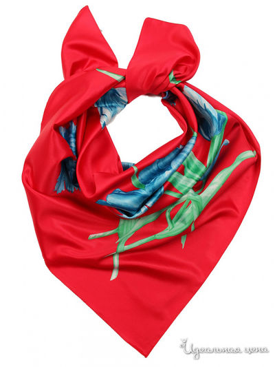 Платок, 90х90 см Venera, цвет красный, зеленый, синий
