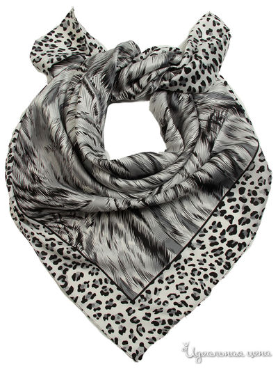 Платок, 90х90 см Venera, цвет серый, белый, черный