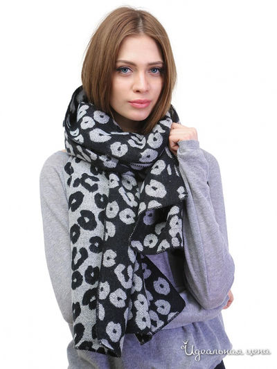 Палантин, 70*200 см Venera, цвет черно, серый