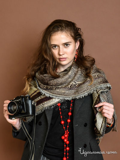 Палантин, 70*180 см Venera, цвет коричневый