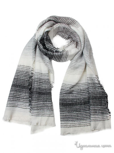 Палантин, 65*200 см Venera, цвет белый, черный