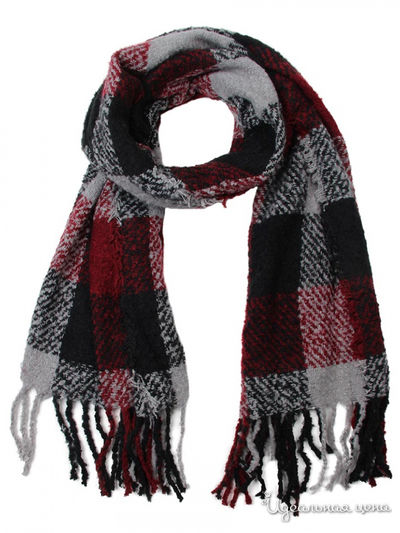 Палантин, 70*190 см Venera, цвет красный, белый, черный