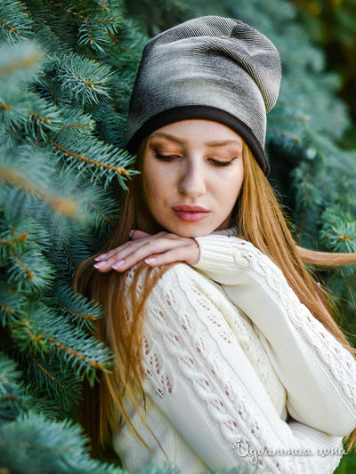 Шапка Venera, цвет коричневый, белый