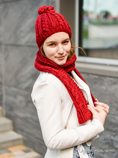 Комплект: шапка, шарф Venera, цвет бордовый