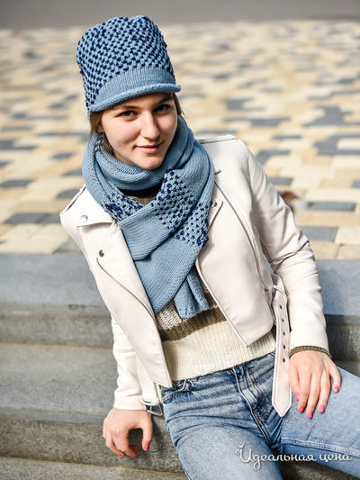 Комплект: шапка, шарф Venera, цвет голубой, синий