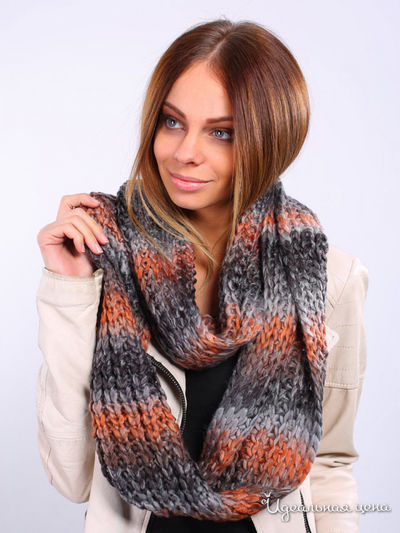 Шарф, 35*100 см Venera, цвет терракотовый, серый