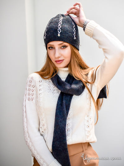 Комплект: шапка, шарф Venera, цвет синий