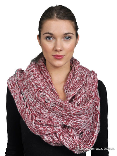 Шарф, 37*222 см Venera, цвет бордовый, белый