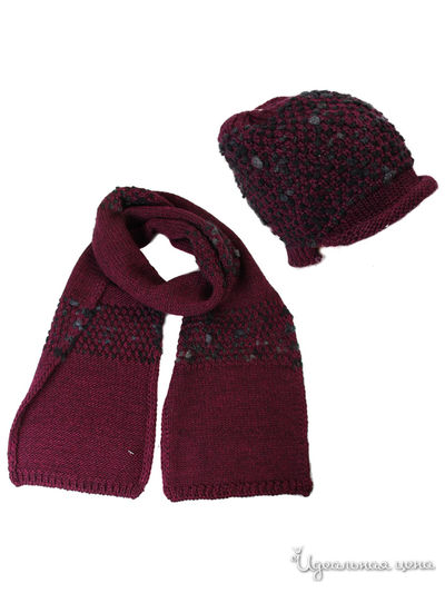 Комплект: шапка, шарф Venera, цвет бордовый, черный
