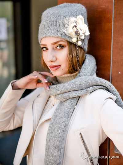 Комплект: шапка, шарф Venera, цвет серый