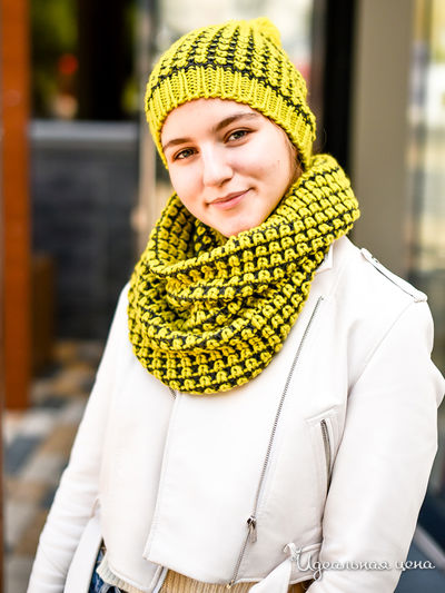 Комплект: шапка, шарф Venera, цвет салатовый, серый