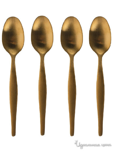 Набор чайных ложек, 4 шт. Kitchen Craft, цвет золотой