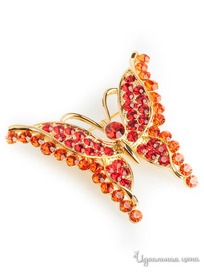 Брошь Shadore, цвет золотой, красный, оранжевый