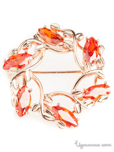 Брошь Shadore, цвет розовый, оранжевый, серый