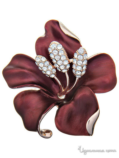 Брошь Shadore, цвет бордовый