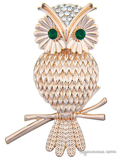 Брошь Shadore, цвет золотой, зеленый