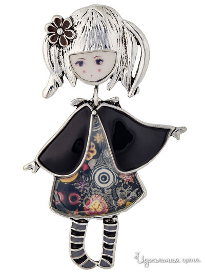 Брошь Shadore, цвет черный, серый