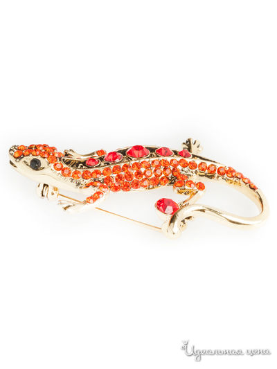 Брошь Shadore, цвет золотой, оранжевый, красный
