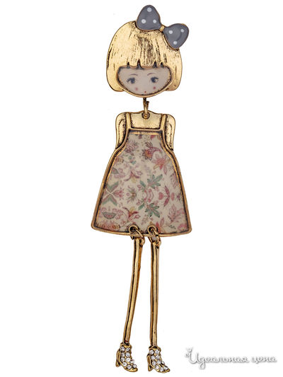 Брошь Shadore, цвет персиковый, серый