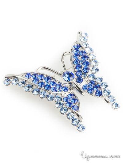 Брошь Shadore, цвет серебристый, синий, голубой
