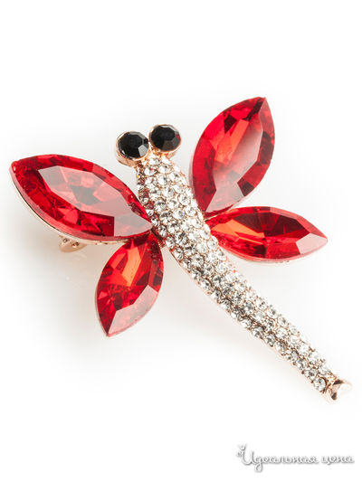 Брошь Shadore, цвет красный, золотой