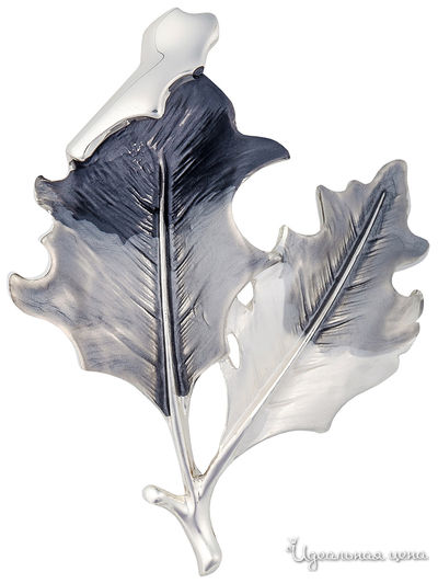 Брошь Shadore, цвет темно-серый, серый, белый