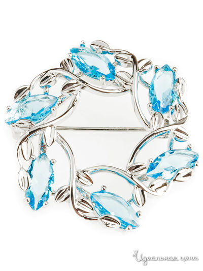 Брошь Shadore, цвет серебристый, голубой