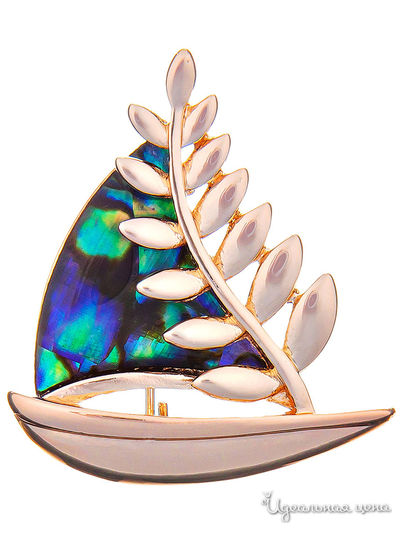 Брошь Shadore, цвет зеленый, фиолетовый