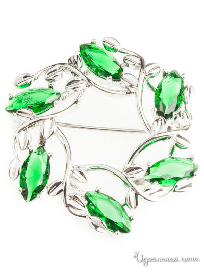 Брошь Shadore, цвет серебристый, зеленый