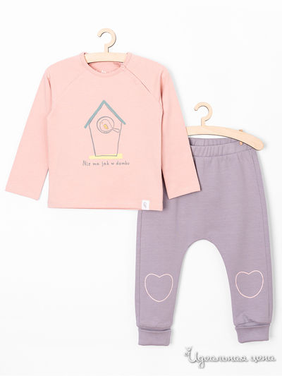Комплект: лонгслив, брюки 5.10.15, цвет розовый