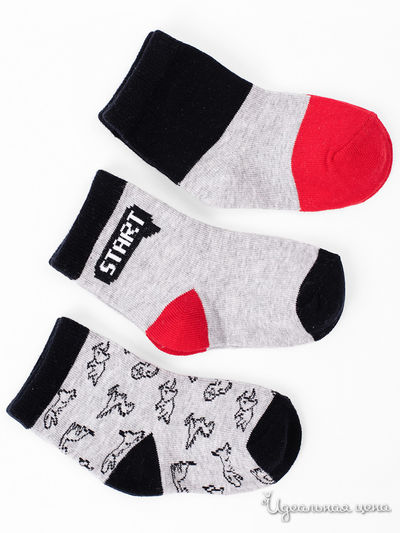 Носки, 3 шт 5.10.15, цвет серый