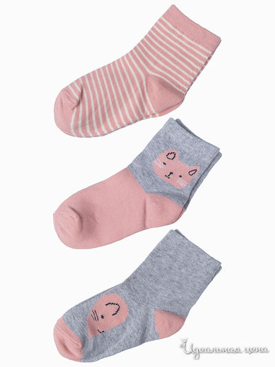 Носки, 3 пары 5.10.15, цвет розовый