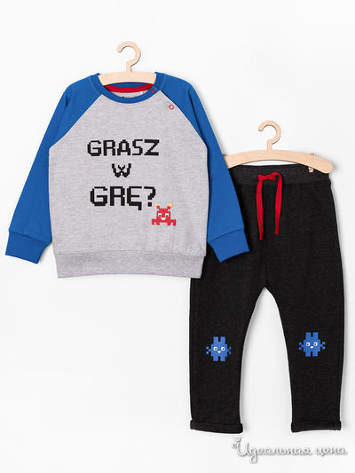 Комплект: лонгслив, брюки 5.10.15, цвет серый