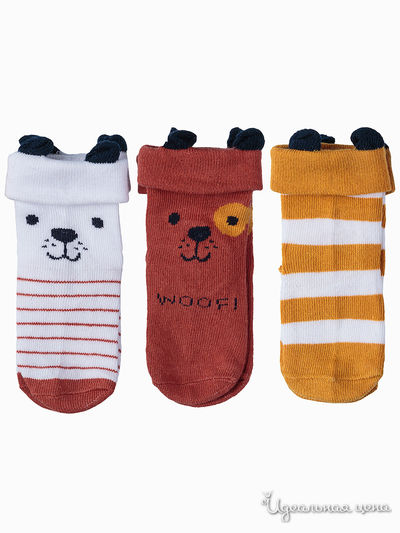 Комплект носков, 3 пары 5.10.15, цвет коричневый