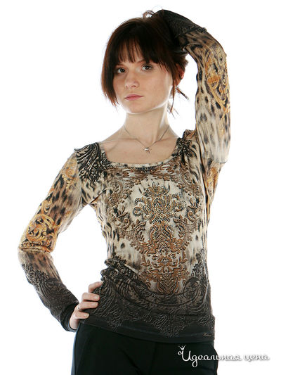 Блуза Gizia&Balizza, цвет цвет бежевый / коричневый