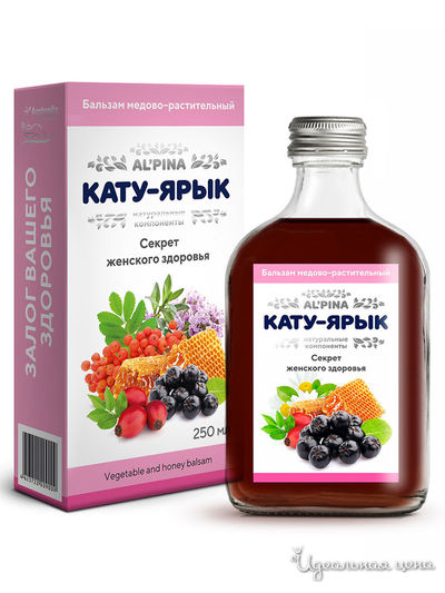 Бальзам медово-растительный Альпина "КАТУ-ЯРЫК" секрет женского здоровья, 250 мл, Амбрелла, цвет белый,розовый