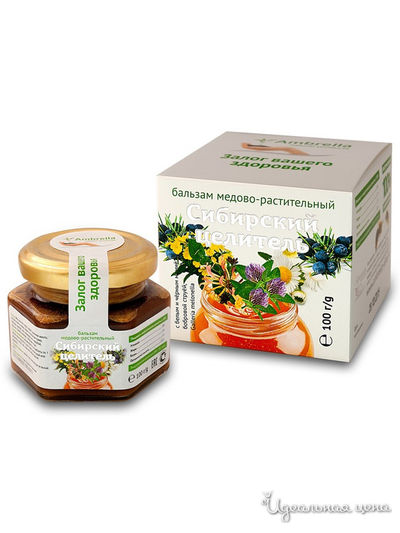 Бальзам "Сибирский целитель" медово-растительный, 100 мл, Амбрелла, цвет Белый
