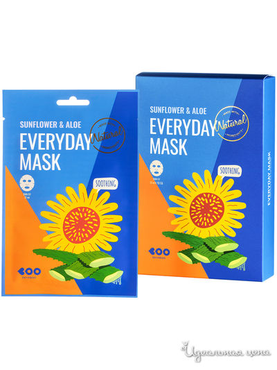 Набор масок для лица, успокаивающая Sunflower&Aloe, 27*10 мл, DEARBOO, цвет синий