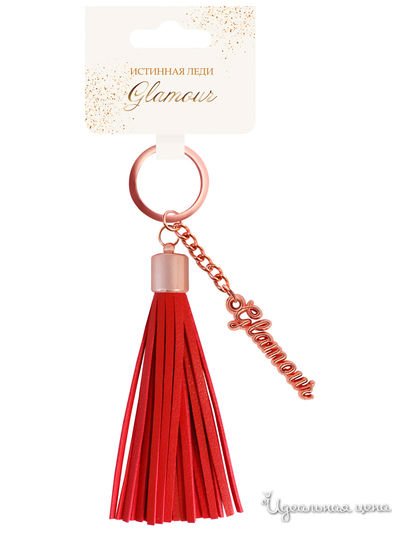 Брелок кисточка с надписью "Glamour" Be Happy, цвет розовый