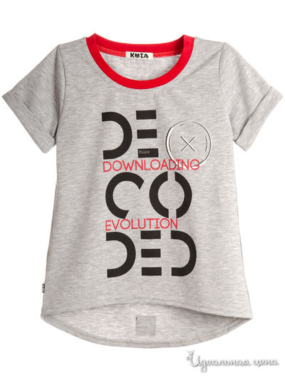 Футболка Kuza, цвет серый, красный
