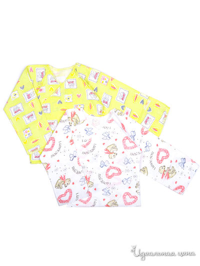 Распашонка, 2 шт. Kuza, цвет белый, желтый