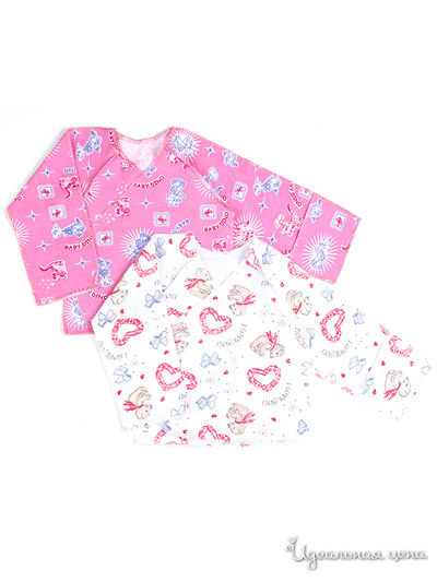 Распашонка, 2 шт. Kuza, цвет белый, розовый
