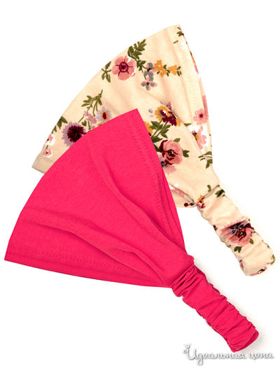 Бандана, 2 шт. Kuza, цвет бежевый, малиновый