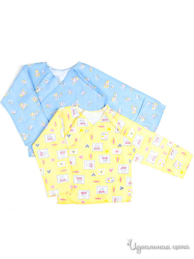 Распашонка, 2 шт. Kuza, цвет голубой, желтый