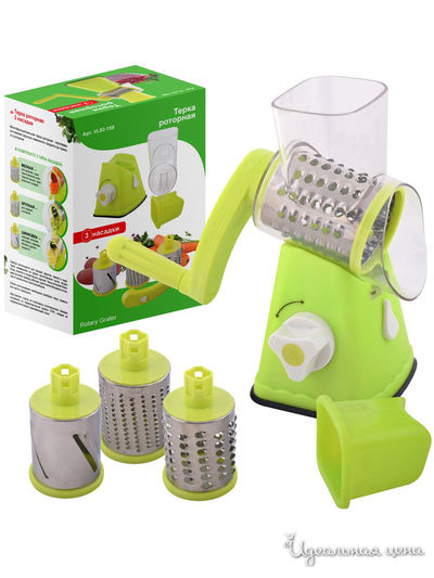 Терка роторная 3 насадки Мультидом, цвет в ассортименте